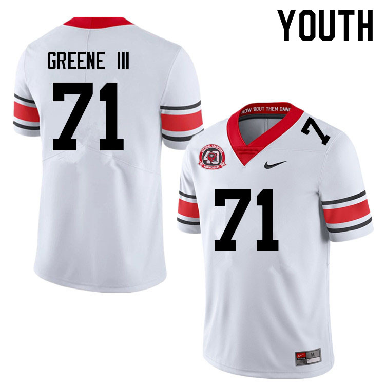 Youth #71 Earnest Greene III Georgia Bulldogs College Football Jerseys Sale-40th Anniversary